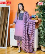 Artistic Embroidered Design Luxury Women’s Imported Georgette Fabric Stitched Shalwar Kameez Set