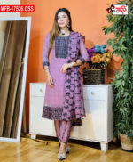 Artistic Embroidered Design Luxury Women’s Imported Georgette Fabric Stitched Shalwar Kameez Set - Image 3