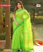 Embroidered Screen Printed Half Silk Sharee. Include Running Blouse Piece Available