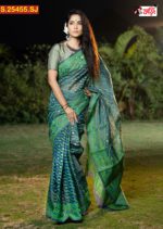 Designer Silk Jamdani Sharee. Stylish and elegant piece from the – Foring Collection. Include Running Blouse Piece Available