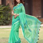 Embroidered Half Silk Sharee Stylish and elegant piece from the – Foring Collection. Include Running Blouse Piece Available