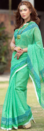 Embroidered Half Silk Sharee Stylish and elegant piece from the – Foring Collection. Include Running Blouse Piece Available - Image 2